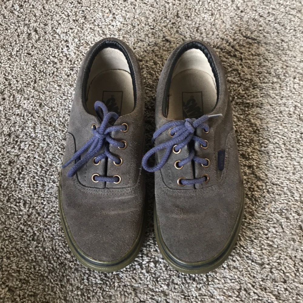 Blue/gray suede vans